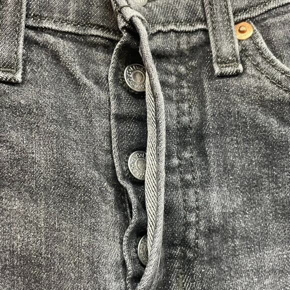 Levis Jeans Womens 27 Gray Wedgie Straight Raw Hem Button Fly High Rise 90s - Picture 7 of 14
